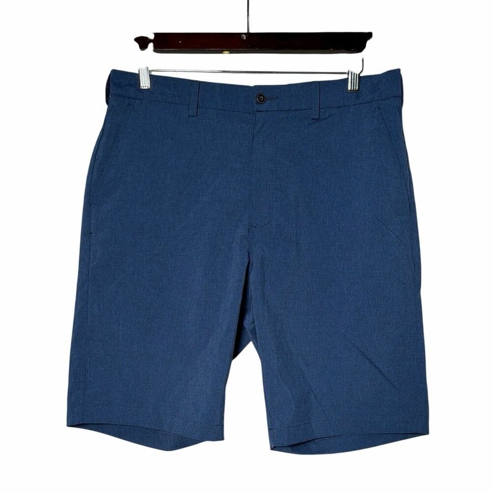 PGA Tour Golf Shorts Mens 34 Blue 10" Chino Bermuda Summer Casual Streetwear